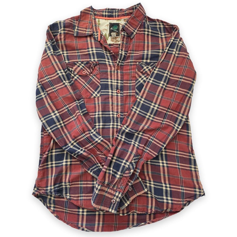 Paul Frank Unisex Flannel Button-Up Long Sleeve Plaid Shirt Multicolor Size M